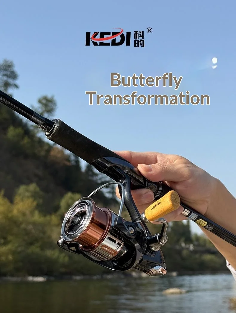 Carrete de pesca KEDI Huadie II en uso