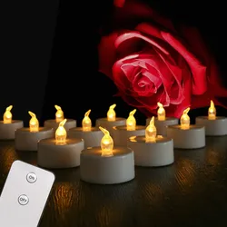 Vela LED con control remoto y efecto parpadeante