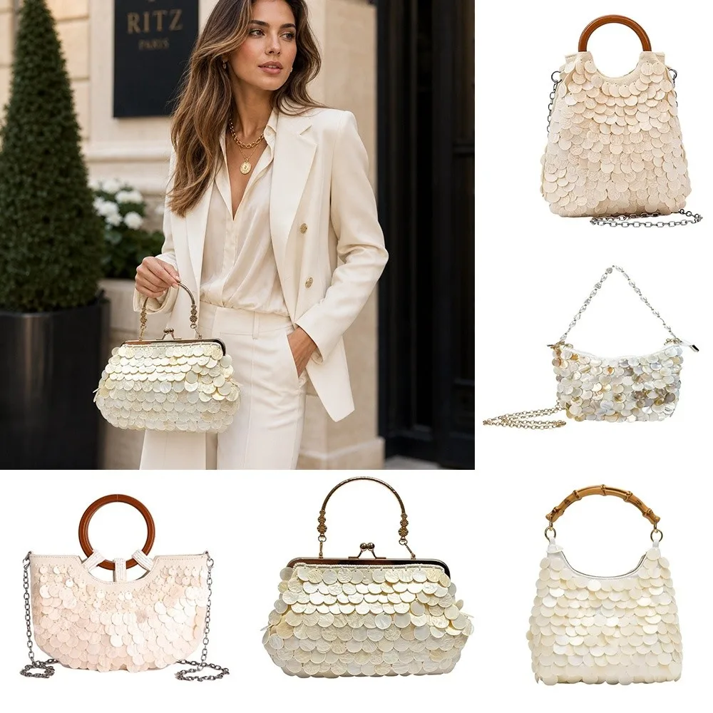Bolso bandolera sirena tejido con conchas bordado a cuentas - imagen 5