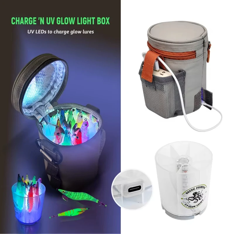 Señuelo calamar recargable LED UV para pesca nocturna - imagen 3