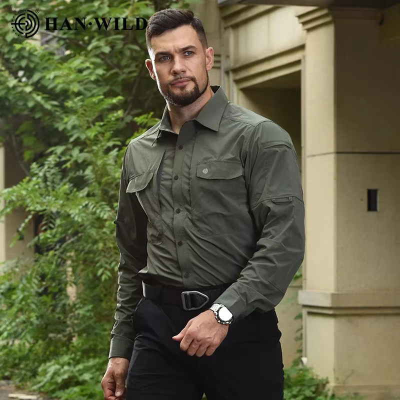 HAN WILD Camisa de pesca manga larga con secado rápido para exteriores - imagen 3
