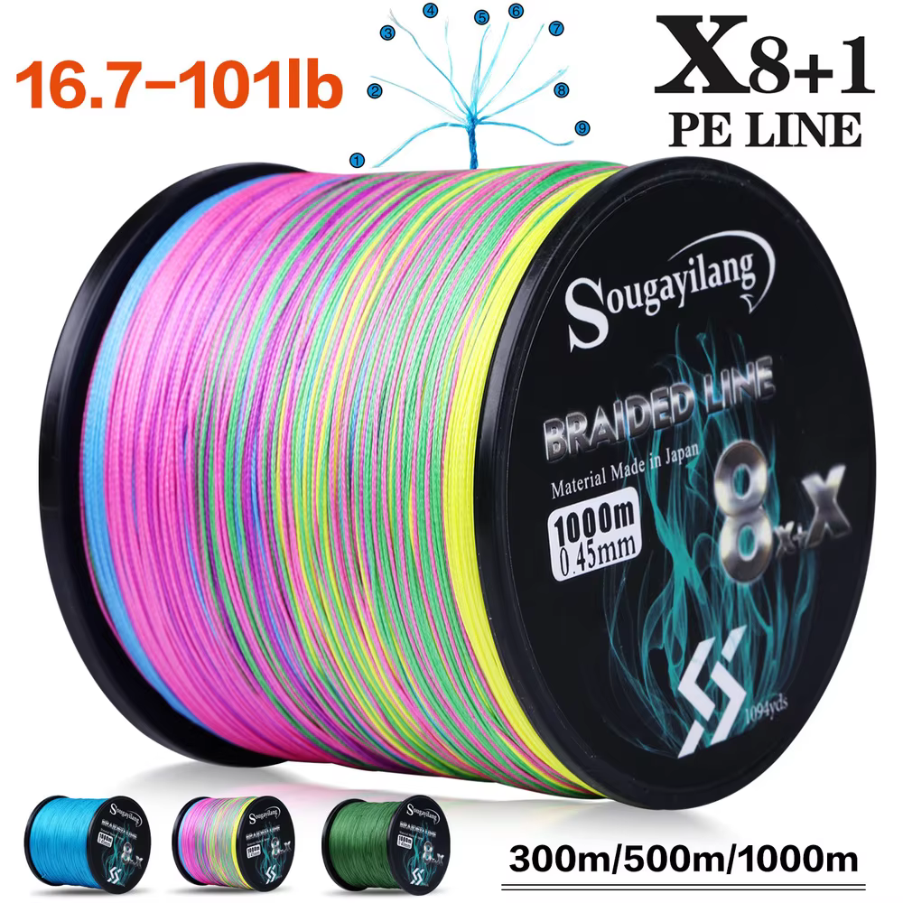 Sougayilang Sedal trenzado 9 hebras – Multifilamento para carpa - imagen 2