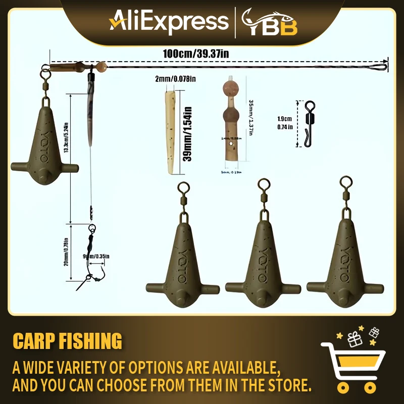 Set para pesca de carpas con helicóptero y plomo