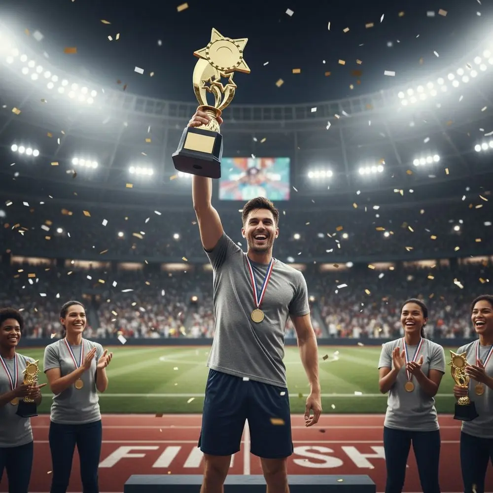 Copa de Trofeo Dorada de estrella para premiación grande - imagen 4