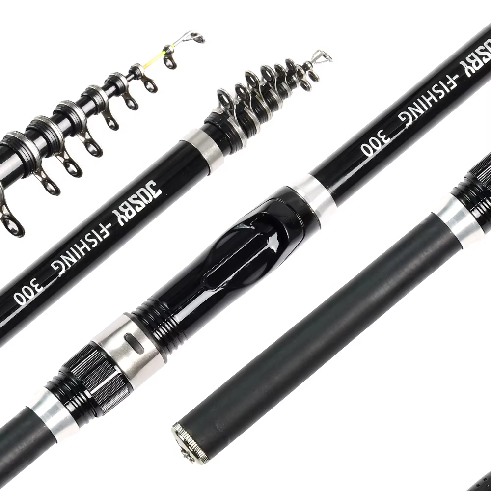 JOSBY Mini caña de pescar telescópica FRP – Ultraligera viaje