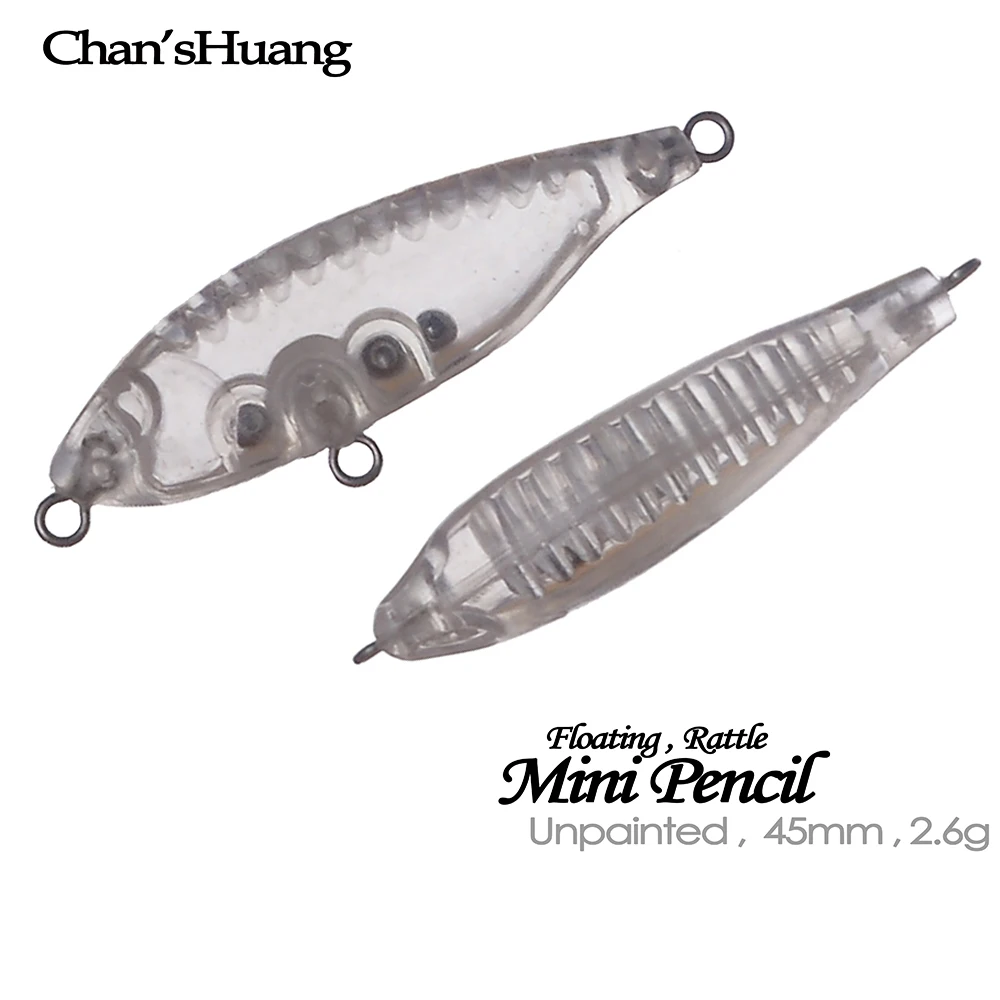 Chan’sHuang micro señuelos tipo lápiz flotantes con sonajero