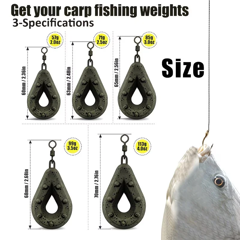 Plomos de gota huecos recubiertos para pesca a carpa - imagen 4