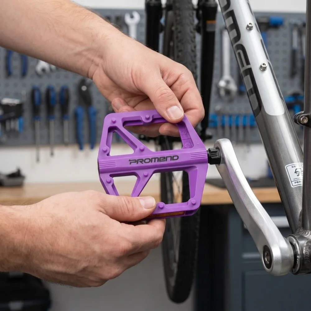 Pedales de plataforma dobles DU – Cuerpo nylon, eje acero al boro - imagen 4