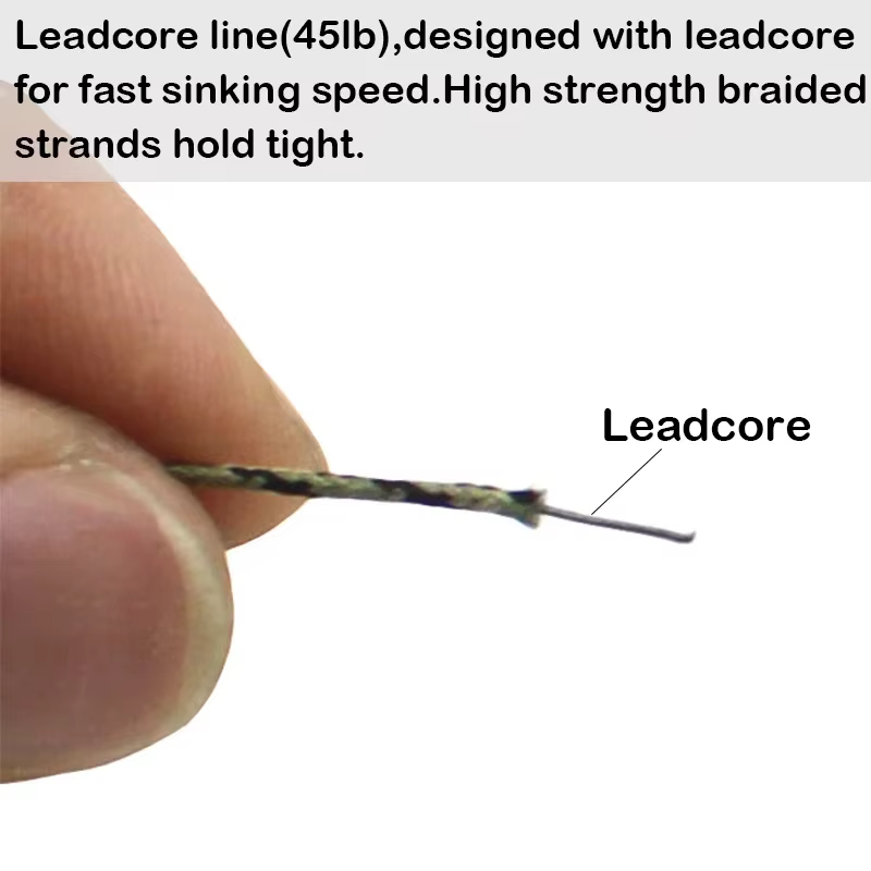 Línea Leadcore para carpa 45lb con clips giratorios de cambio rápido - imagen 3