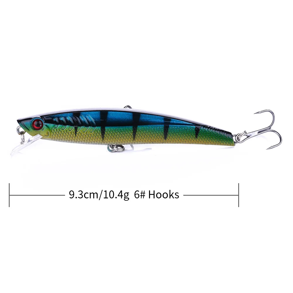 Detalle del señuelo Minnow con anzuelos triples