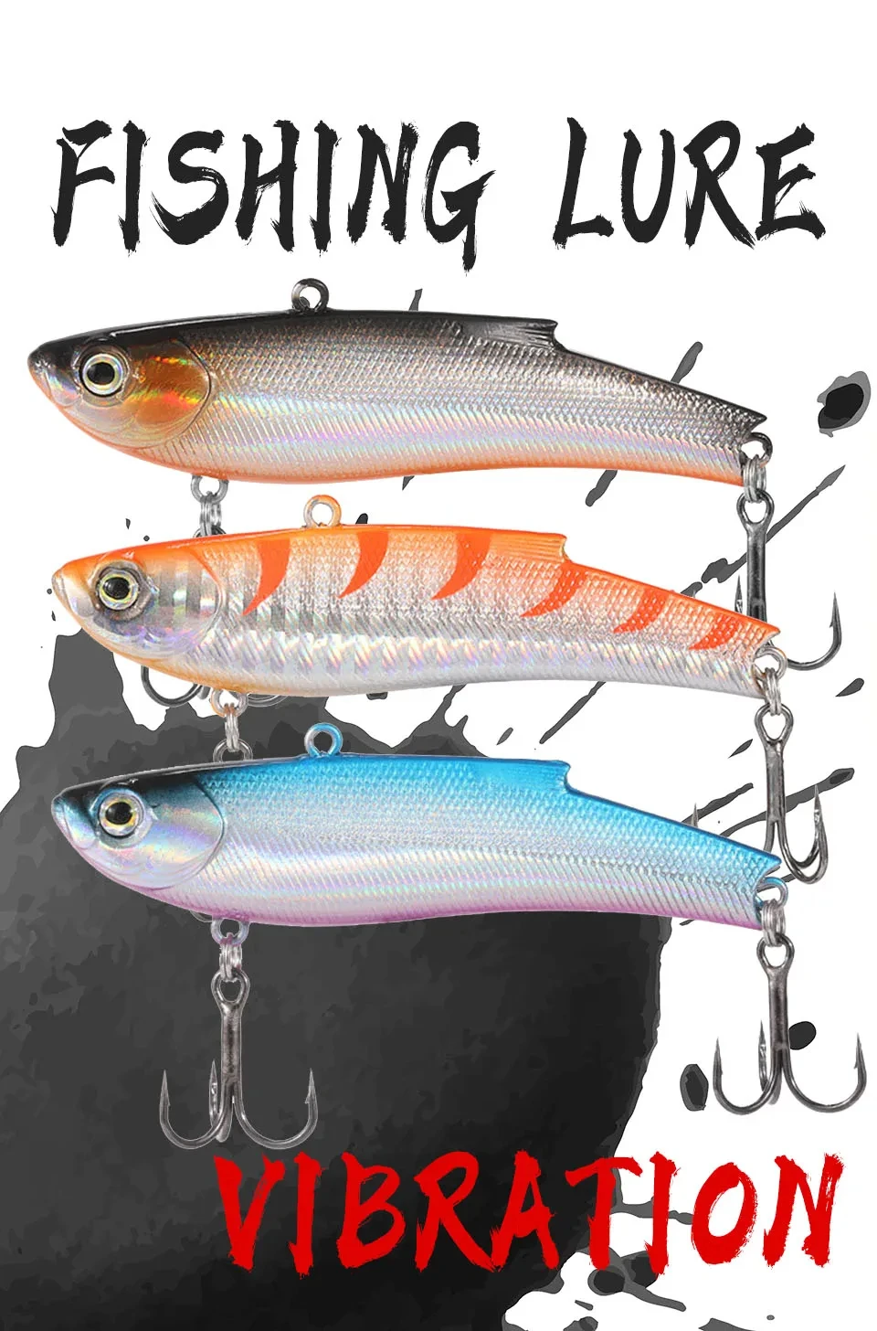 Señuelo VIB WALK FISH vista lateral con acabado holográfico