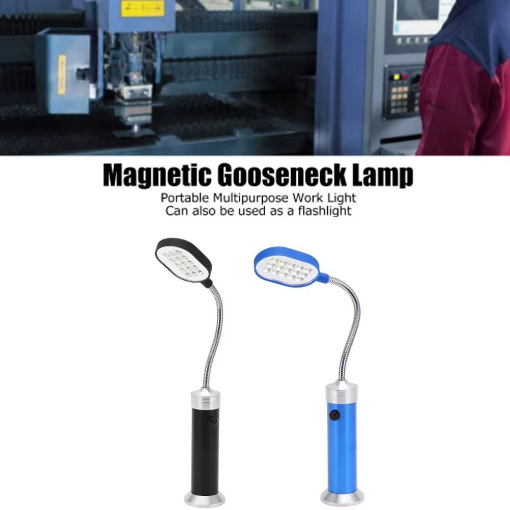 Lámpara LED portátil con base magnética ajustable 360° para exterior