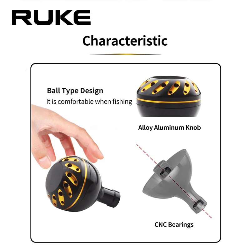 Ruke perilla de mango para carrete S/D de aleación – 30 mm DIY - imagen 2