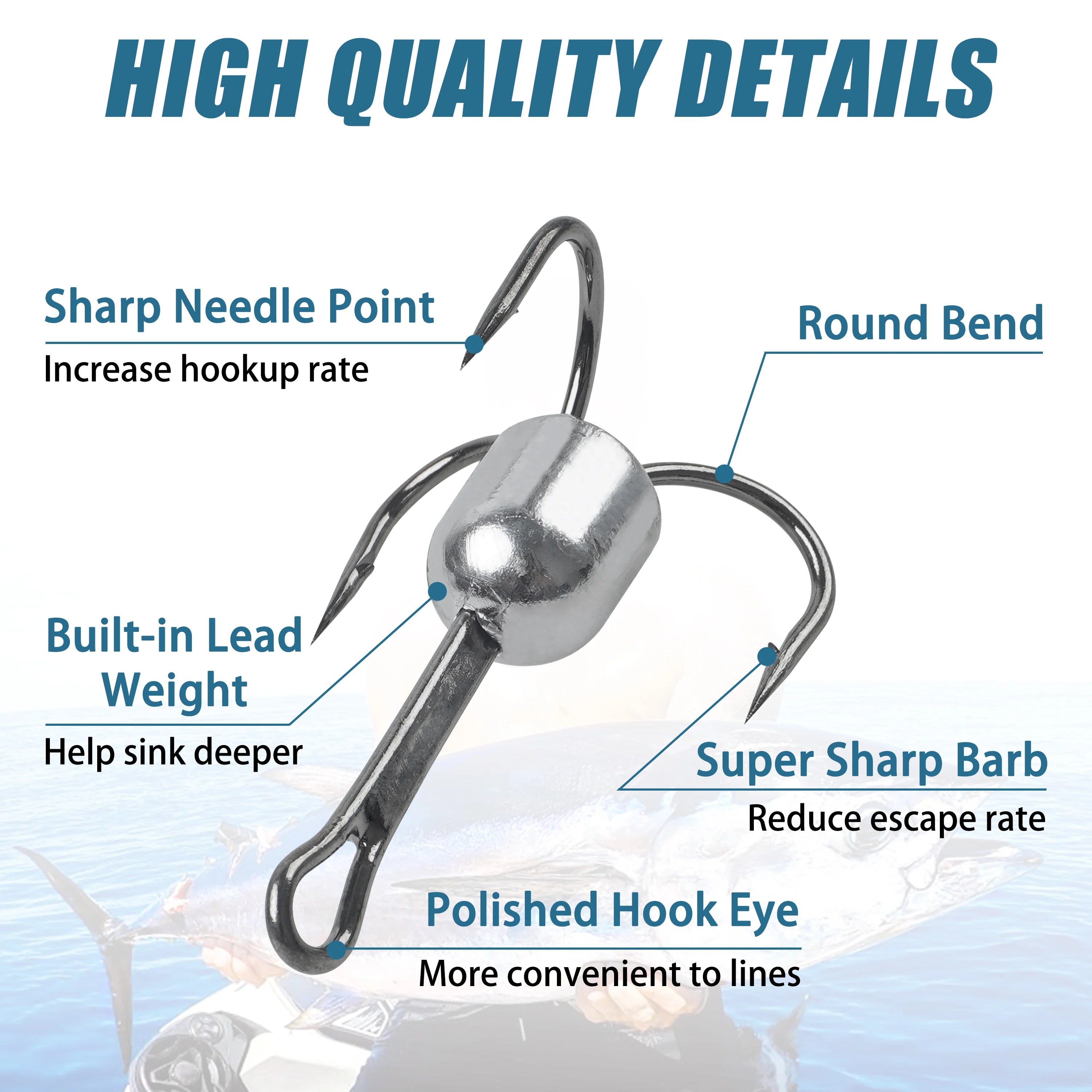Anzuelos triples lastrados para lance largo en surfcasting - imagen 5