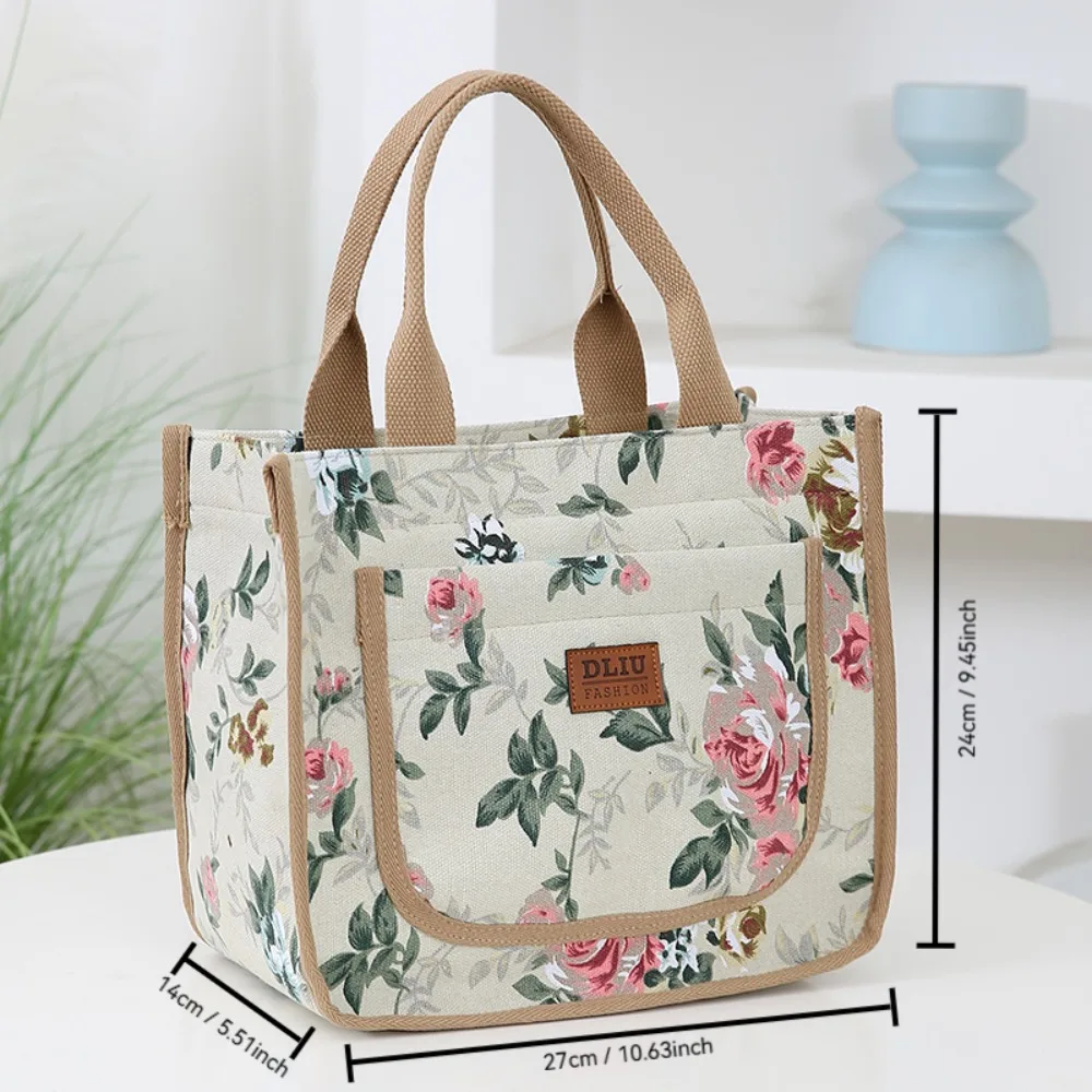 Bolsa térmica impermeable floral gran capacidad para mujer - imagen 2