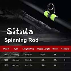 Caña spinning Crappie - Carbono 30T+24T ML 2.7-3.6m