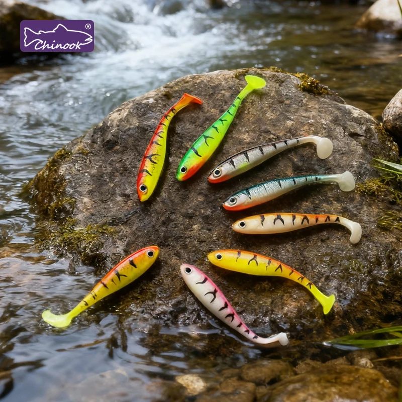 Chinook SoftBait señuelo de silicona shad cola paleta Texas Wacky - imagen 4