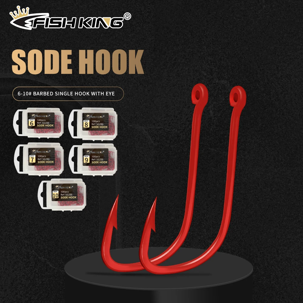 FISH KING Anzuelos Anillados Carpa – Soporte Cebo Rojo