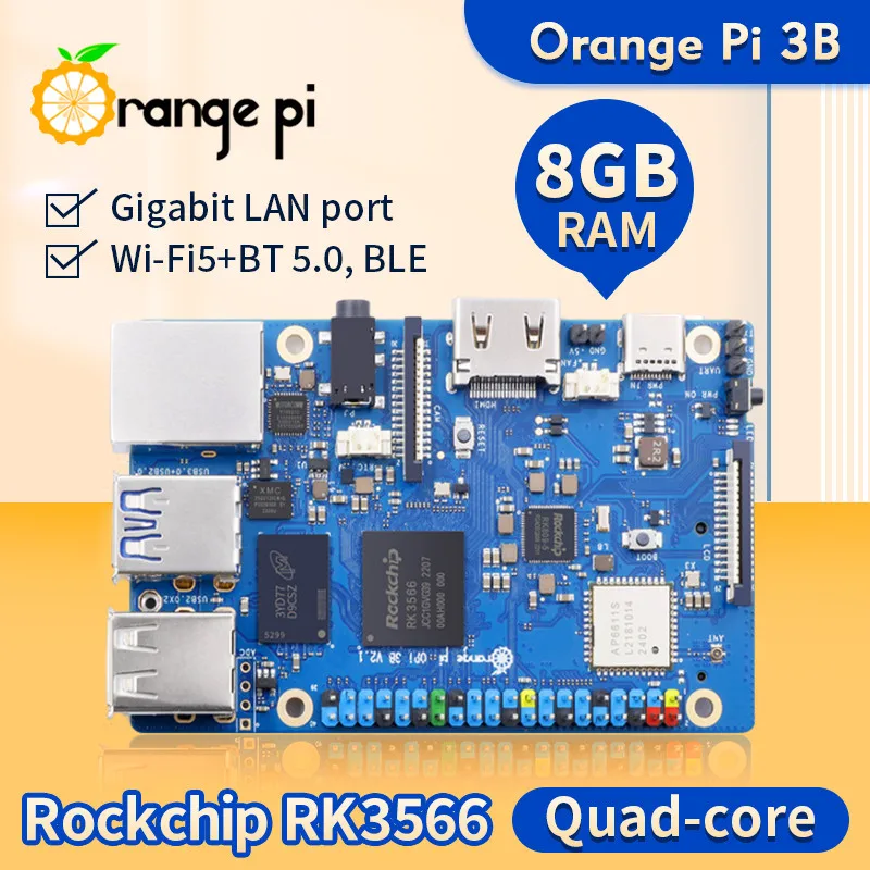 Orange Pi 3 B placa de desarrollo RK3566 con WiFi y Bluetooth - imagen 4