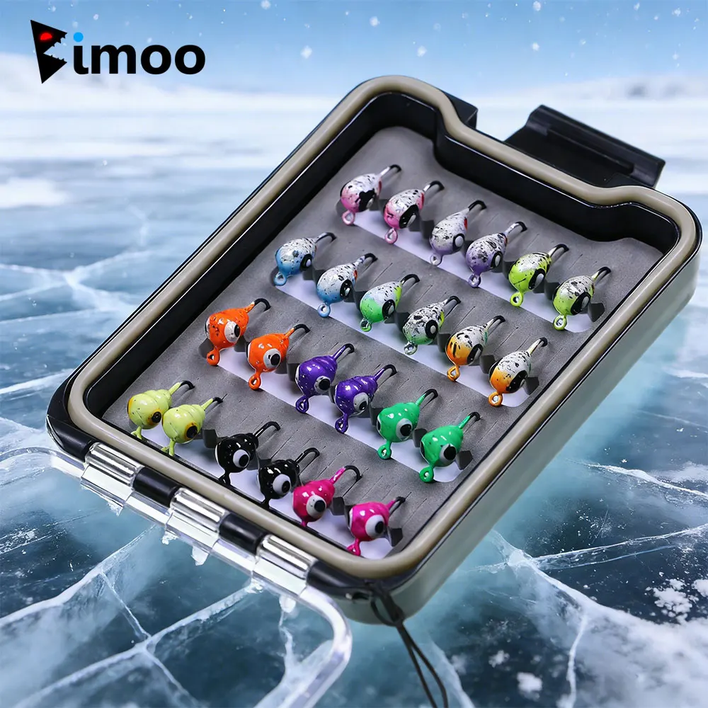 Tres formas diferentes de jigs con colores vivos y ojos 3D