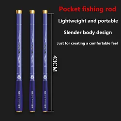 Caña telescópica de carbono compacta 43 cm – Pesca dura en agua dulce