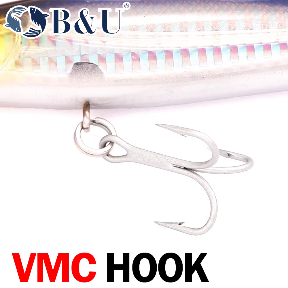 Minnow flotante B&U - Señuelo duro para agua salada con anzuelos triples - imagen 5