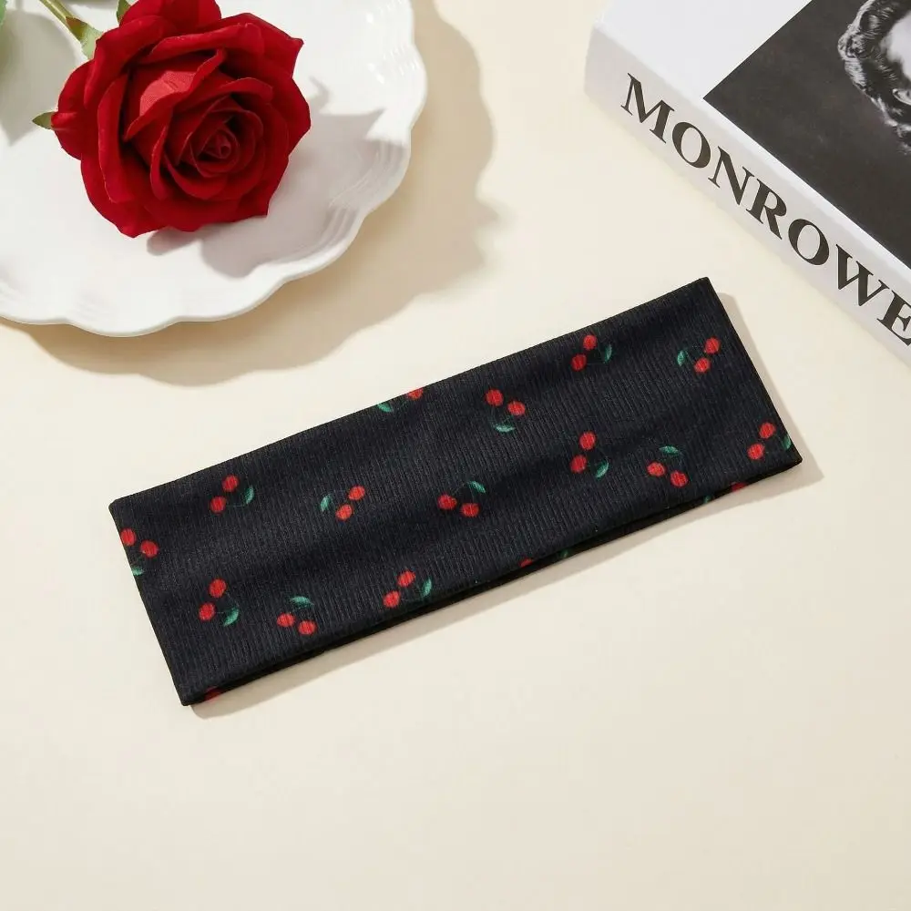 Diadema yoga cerezas elástica absorbente sudor para mujer - imagen 2