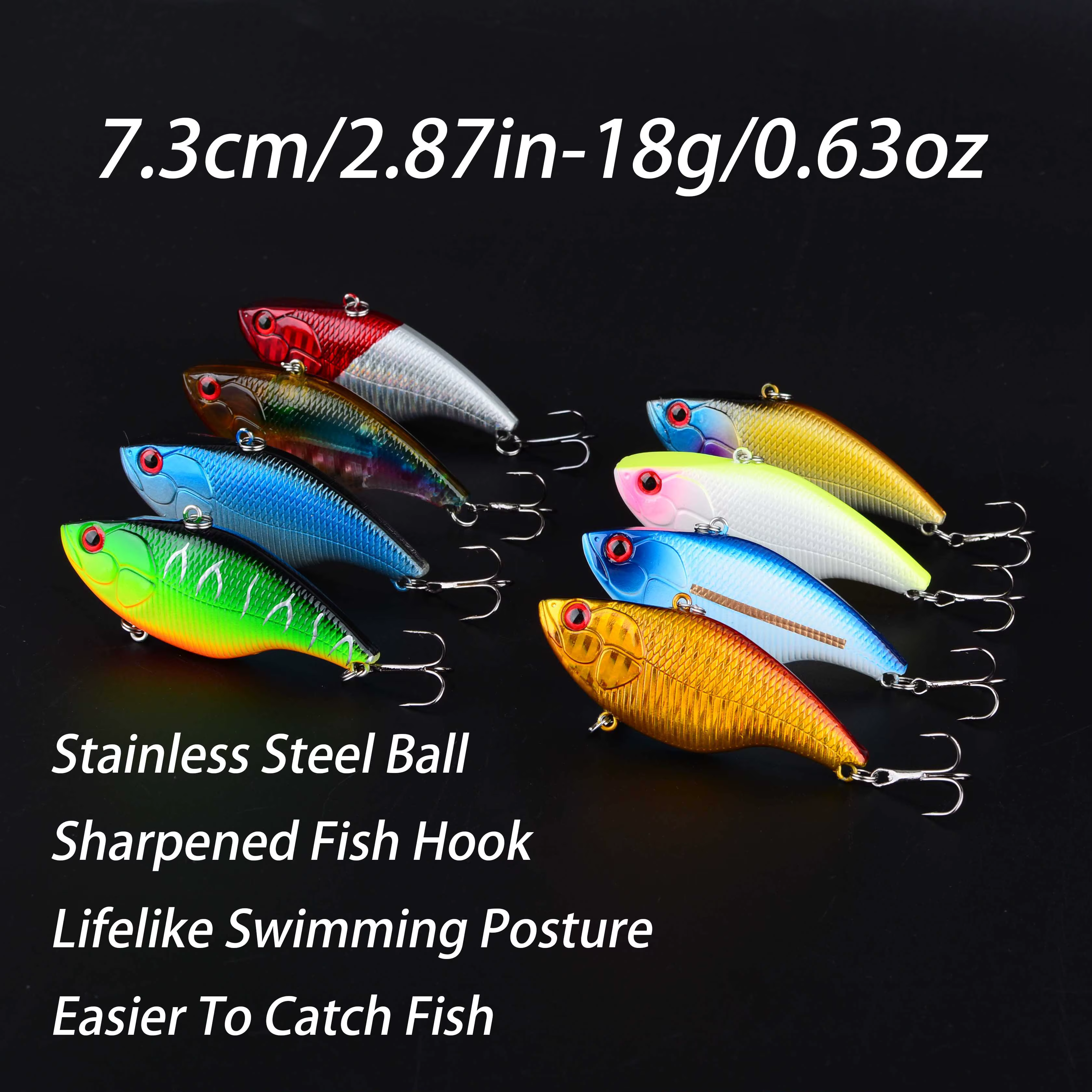 Señuelo Crankbait wobbler VIB hundimiento con anzuelos triples - imagen 5
