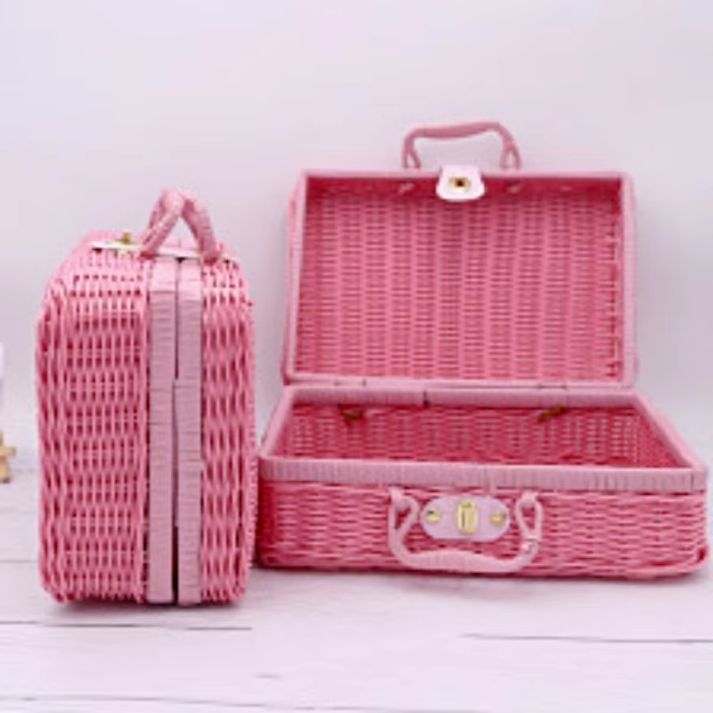 Cesta de Mimbre PP Retro – Organizador Portátil para Picnic - imagen 4