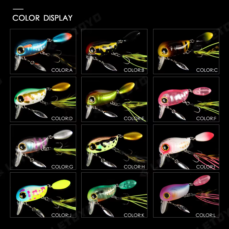 LETOYO Crankbait flotante para trucha y lubina – acción superficie - imagen 2