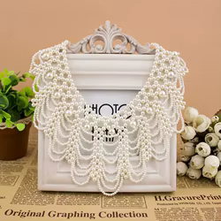 Cuello Encaje Perlas Novia – Cinta Decorativa