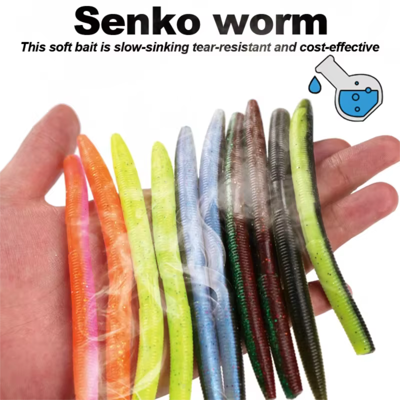 Cebo artificial senko de silicona 10 cm – gusano lento para - imagen 5