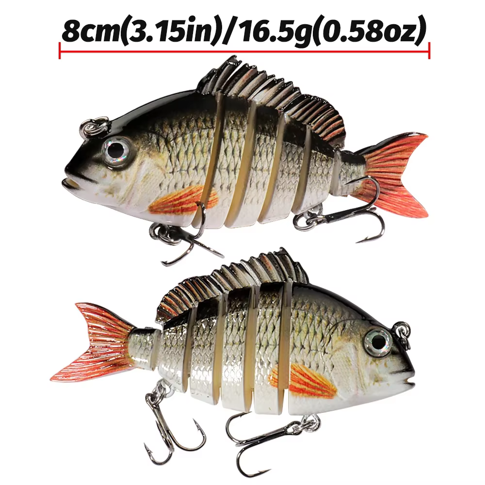 Swimbait GOBAIT 8cm – Señuelo multiarticular de hundimiento lento con triples - imagen 2