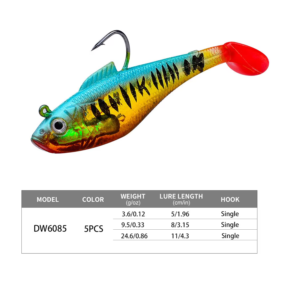 Señuelo vinilo jigging con cabeza de anzuelo – T-tail para lucio - imagen 5