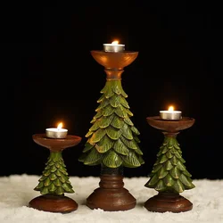 Portavelas árbol de Navidad decorativo para ambiente festivo del hogar