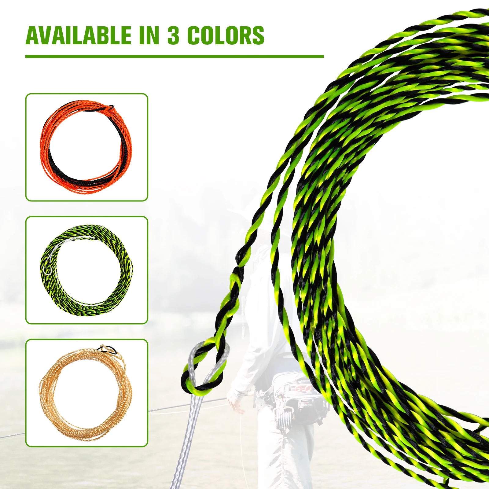 Goture línea para tenkara trenzada de pesca con mosca - imagen 3