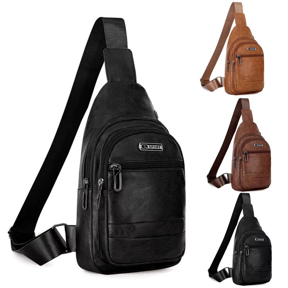 Bolso Bandolera Cuero para Pesca – Multiusos con Cremallera - imagen 5