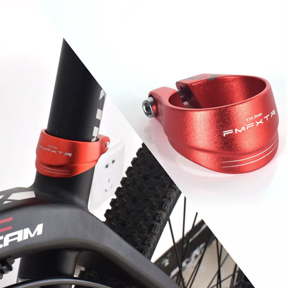 Abrazadera de aluminio negro para bicicleta