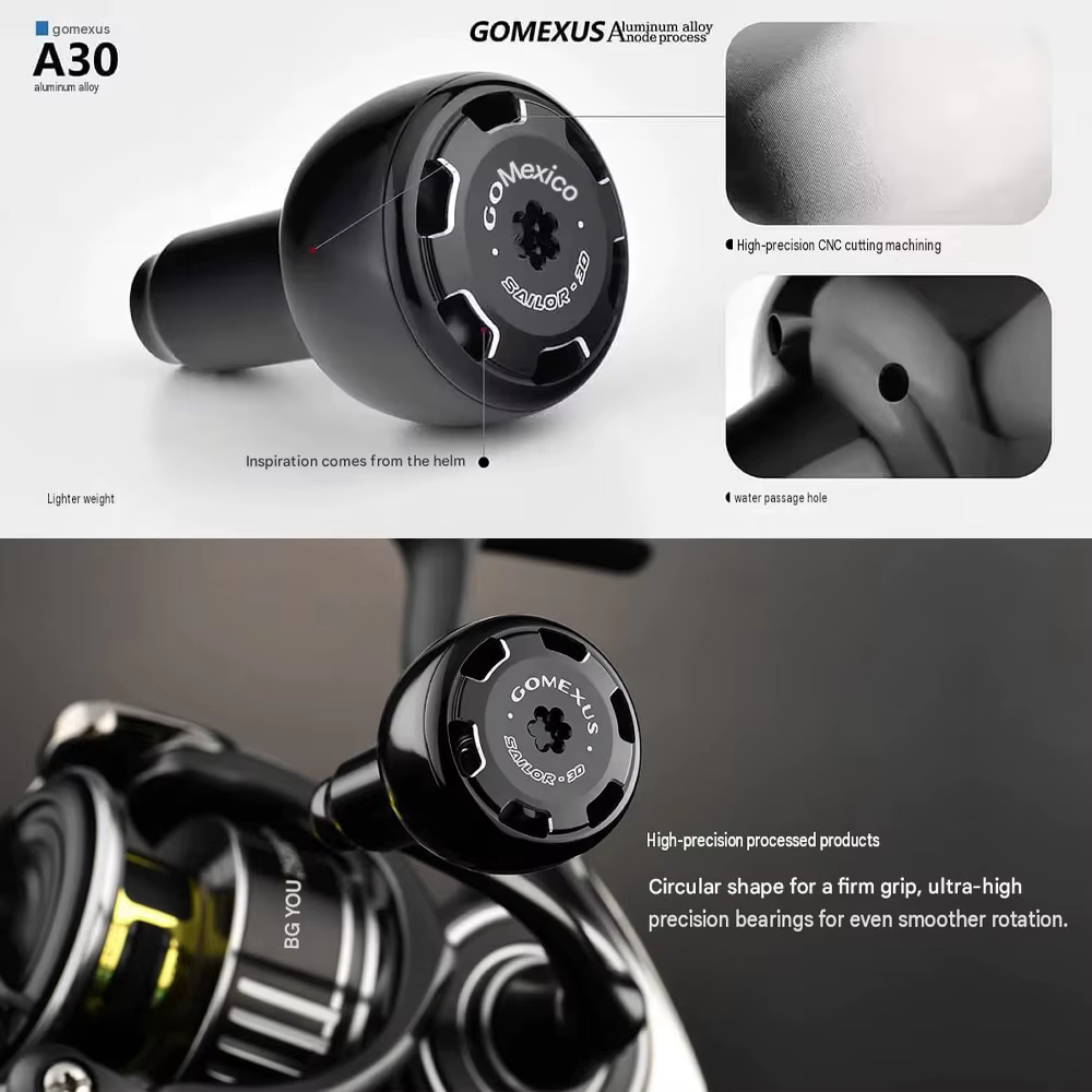 Perilla Gomex 30 mm para Shimano Stradic/Daiwa – Aluminio spinning - imagen 3