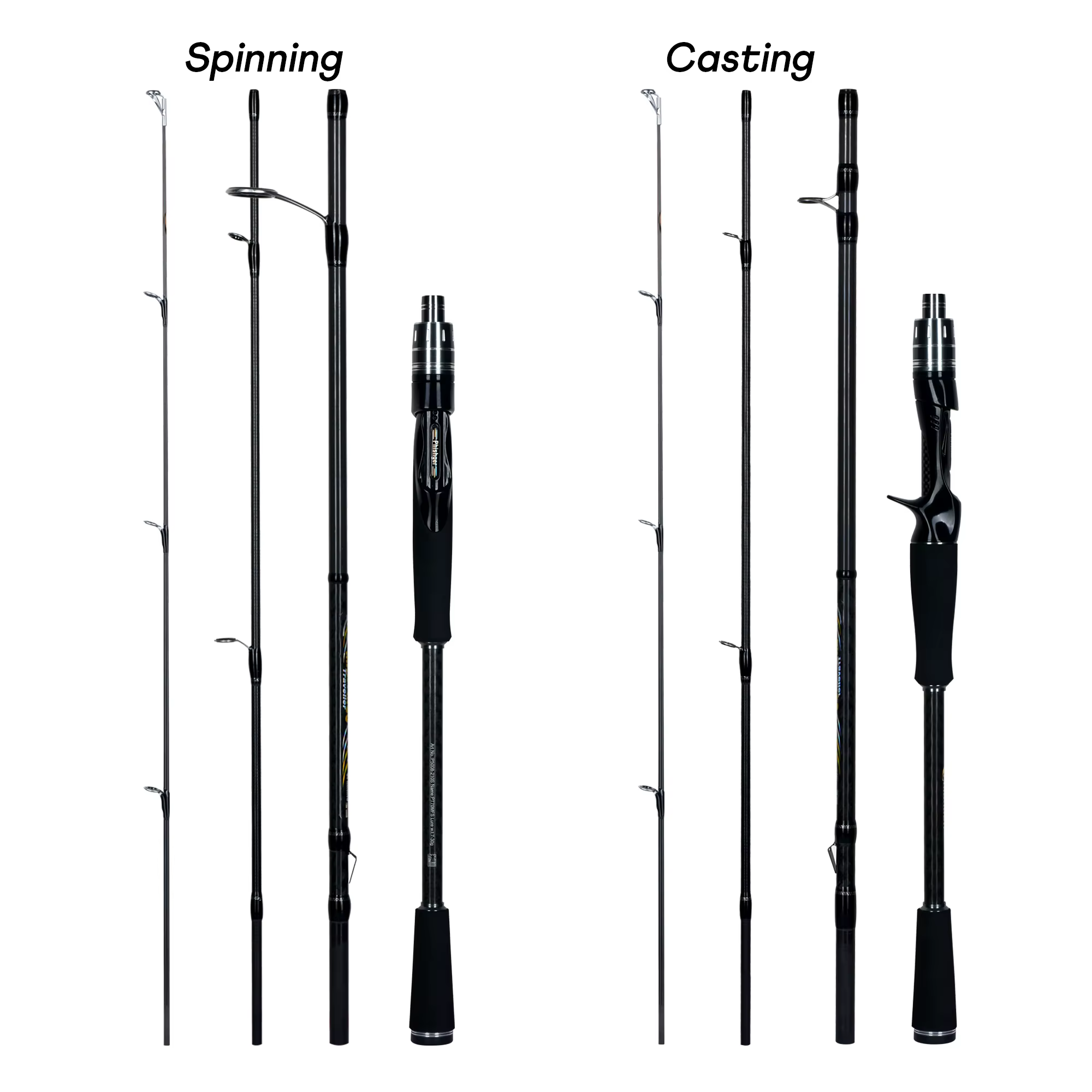 Caña Biutifu Phishger Maximus Traveller Spinning Baitcast