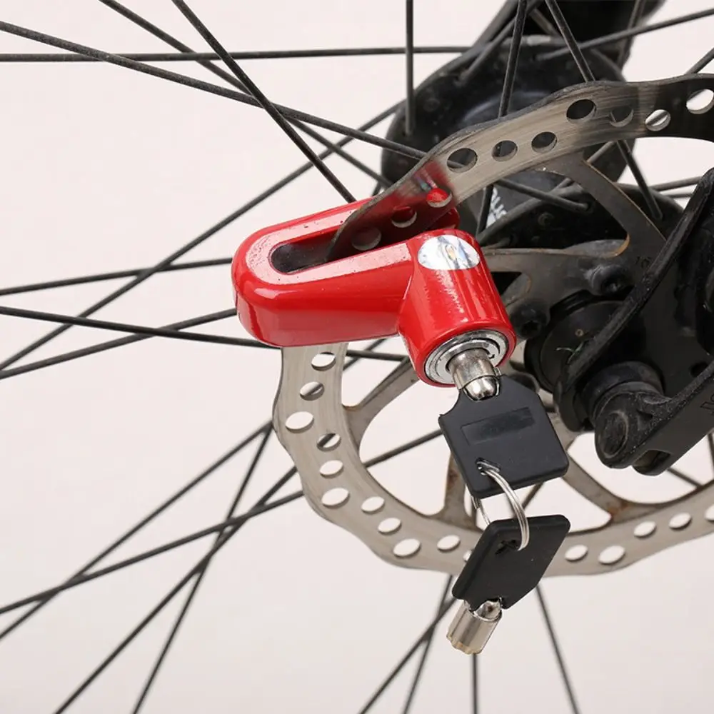 Candado de disco para bicicleta acero antirrobo con llave y soporte - imagen 4
