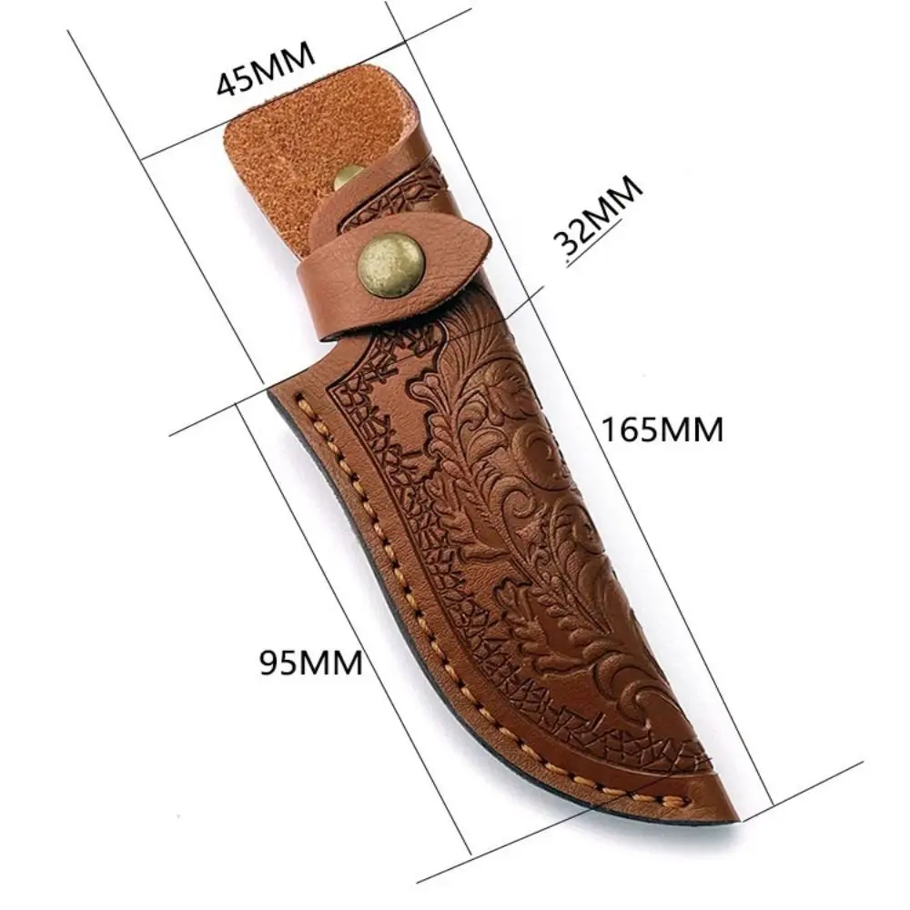 Vista frontal de la funda de cuero mostrando el detalle de la costura
