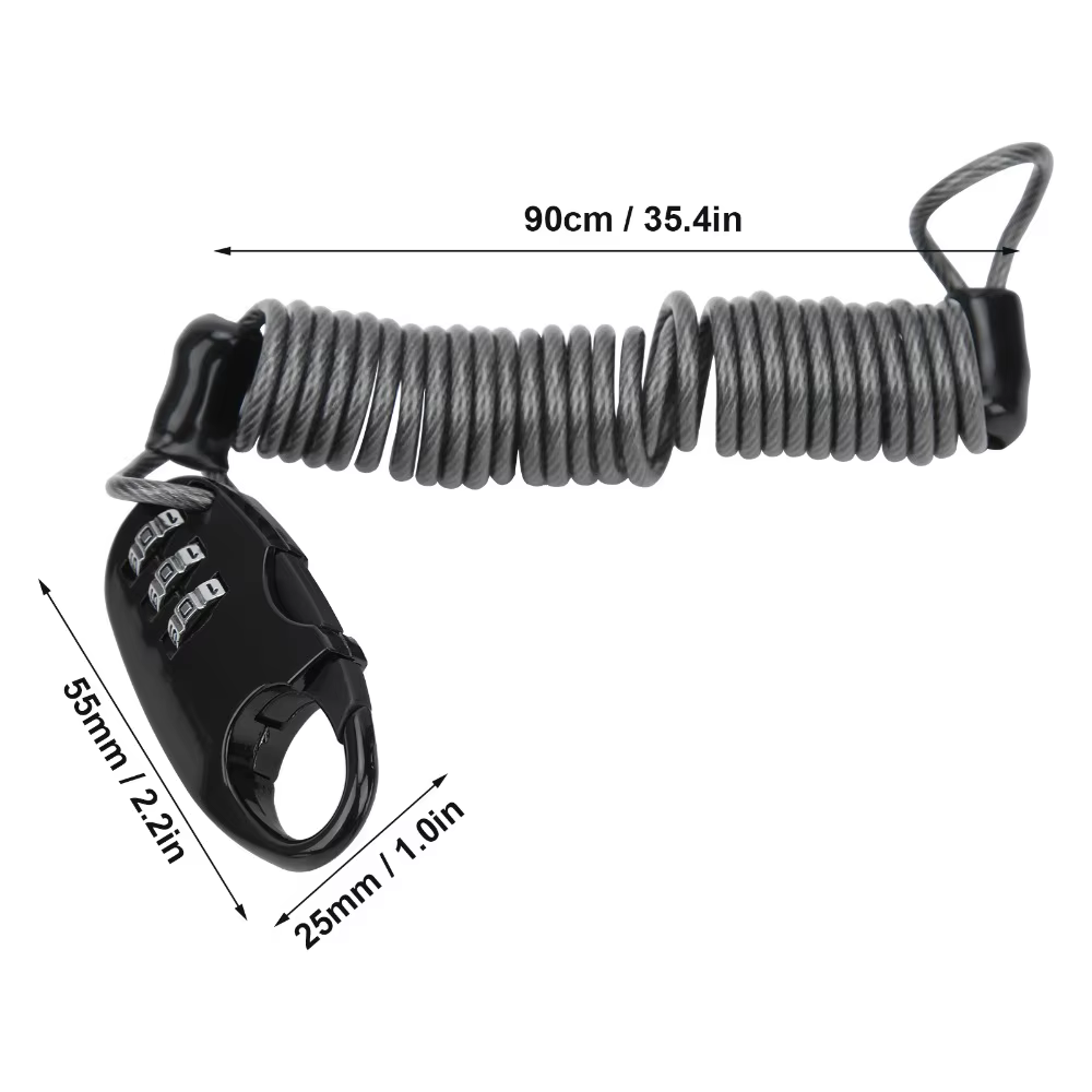 Cable Candado para Casco con Contraseña – Acero y Zinc - imagen 3