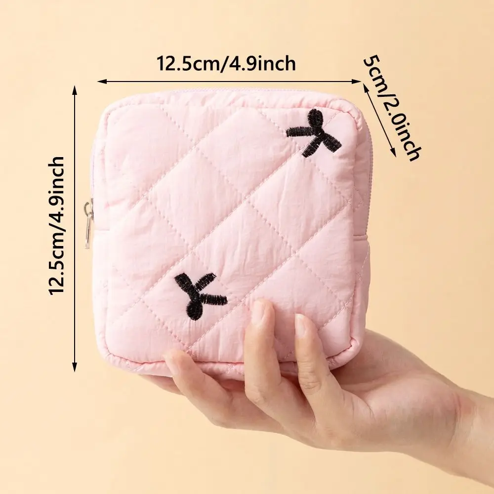 Mini neceser acolchado de algodón para maquillaje, bolso coqueta - imagen 5
