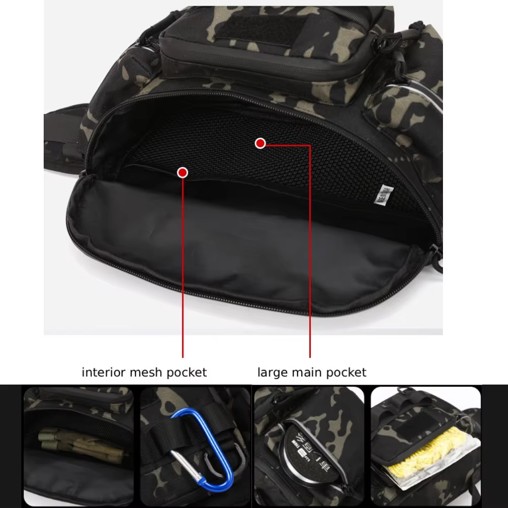 Bolsa de pesca multifunción con portacañas – Riñonera para señuelos - imagen 3