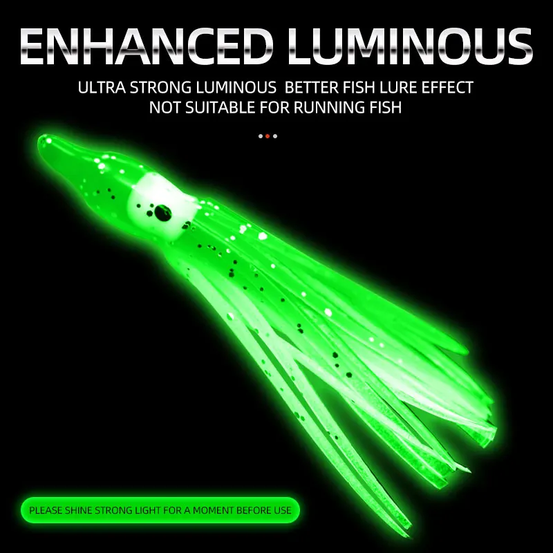 ShareShark señuelo de calamar luminoso Hoochies de goma suave - imagen 5