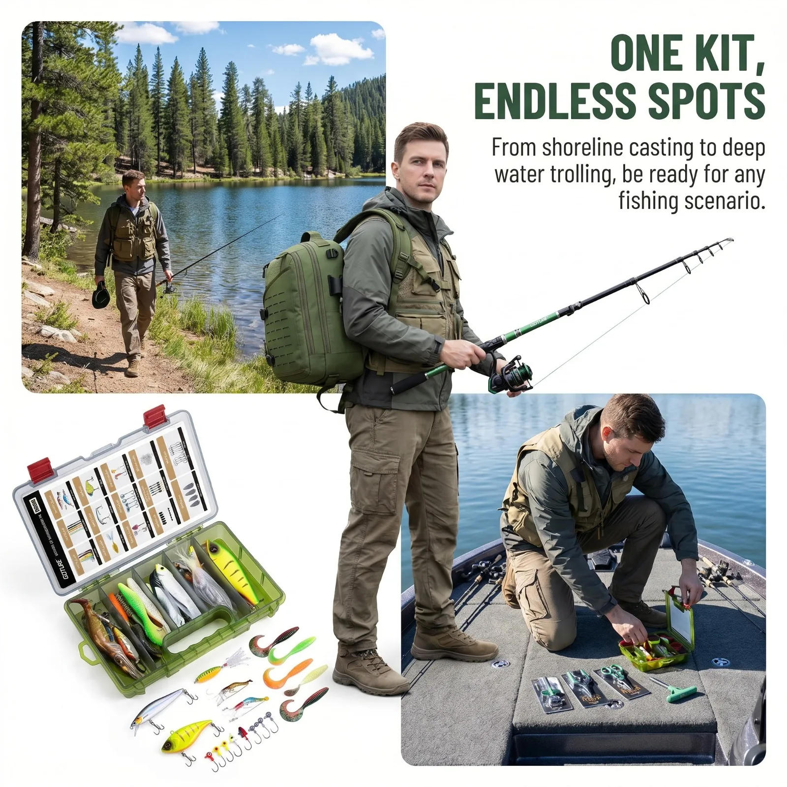 Goture Kit de pesca portátil con caña telescópica y equipo - imagen 2