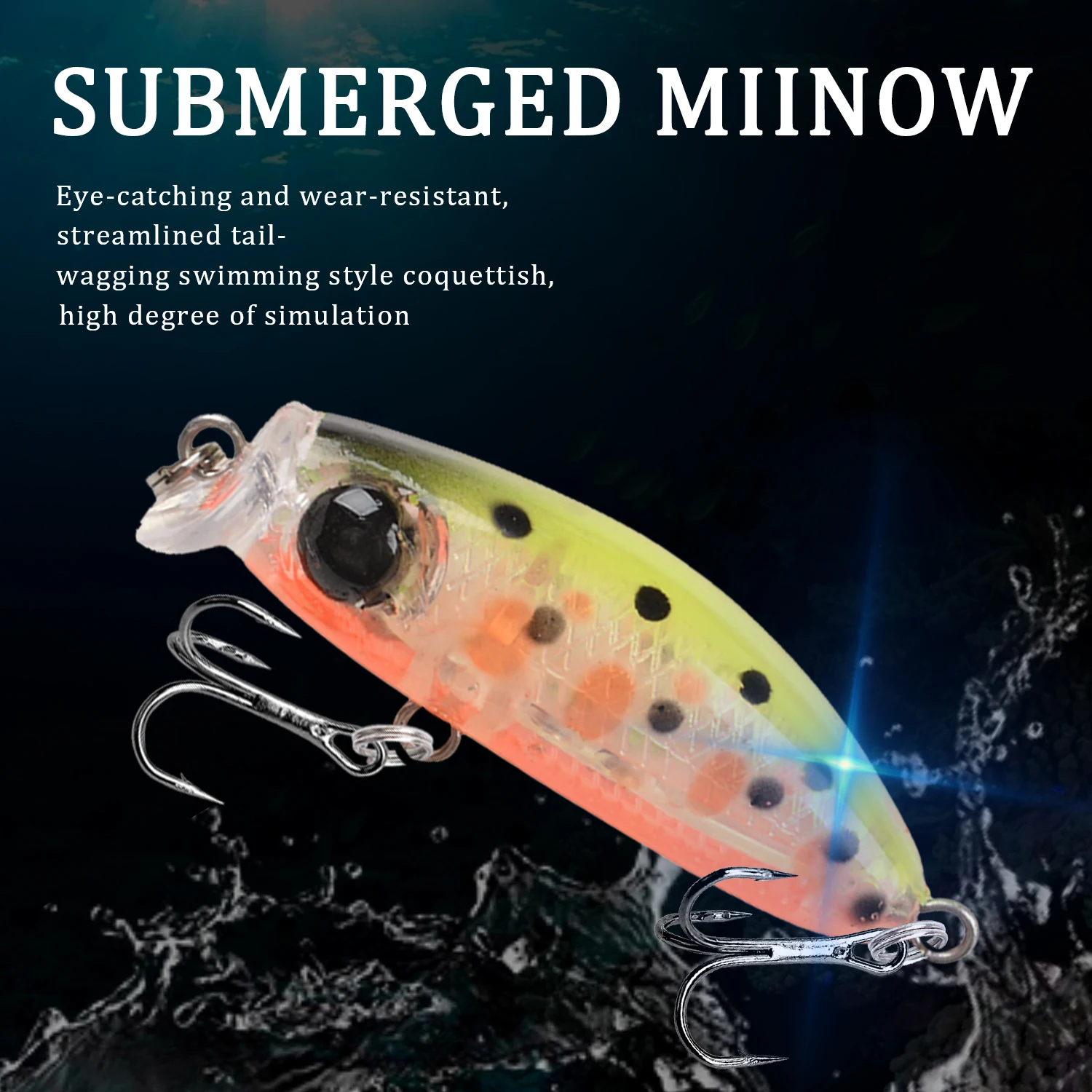 Señuelo Wobbler Crankbait hundido lento para trucha y lucio - imagen 2