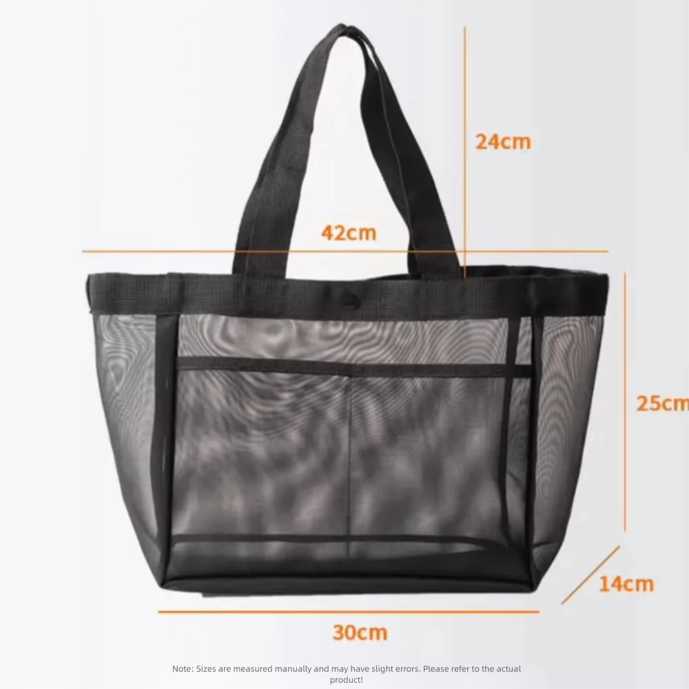 Nuevo bolso de hombro de malla, bolsa de almacenamiento de maquillaje de gran capacidad, bolso de viaje multifuncional transparente