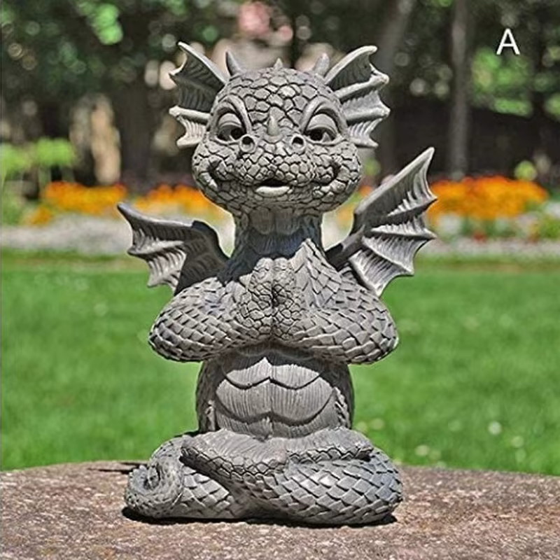 Estatua de jardín dragón LED en resina – Decoración pesca exterior - imagen 4